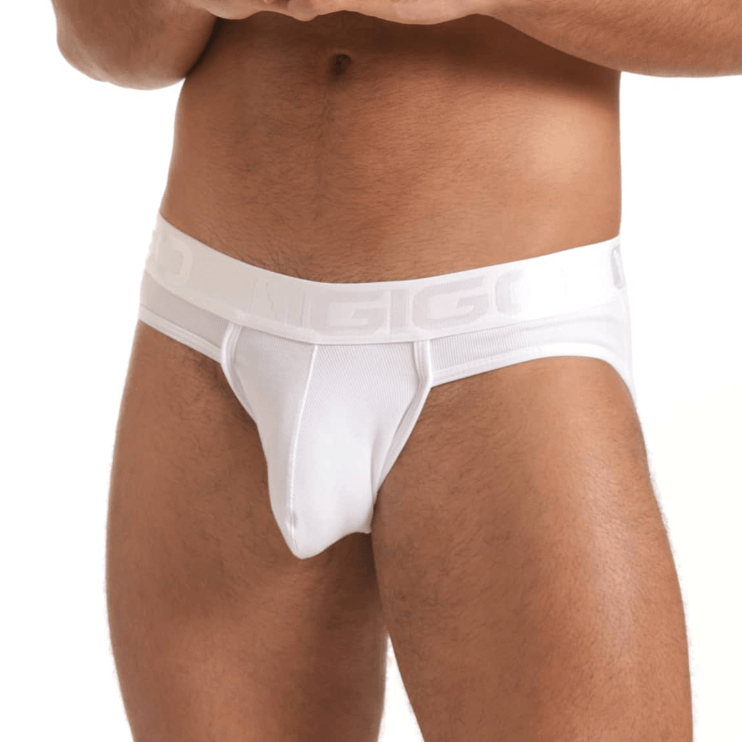 SCANALING WHITE BRIEF JOCKSTRAP - Gigo Underwear & MensWear