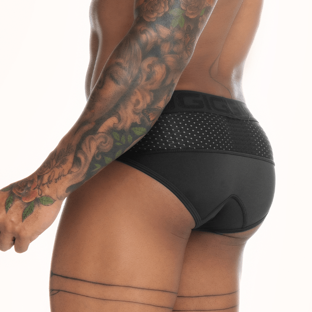 STRECH BLACK BRIEF - Gigo Underwear & MensWear