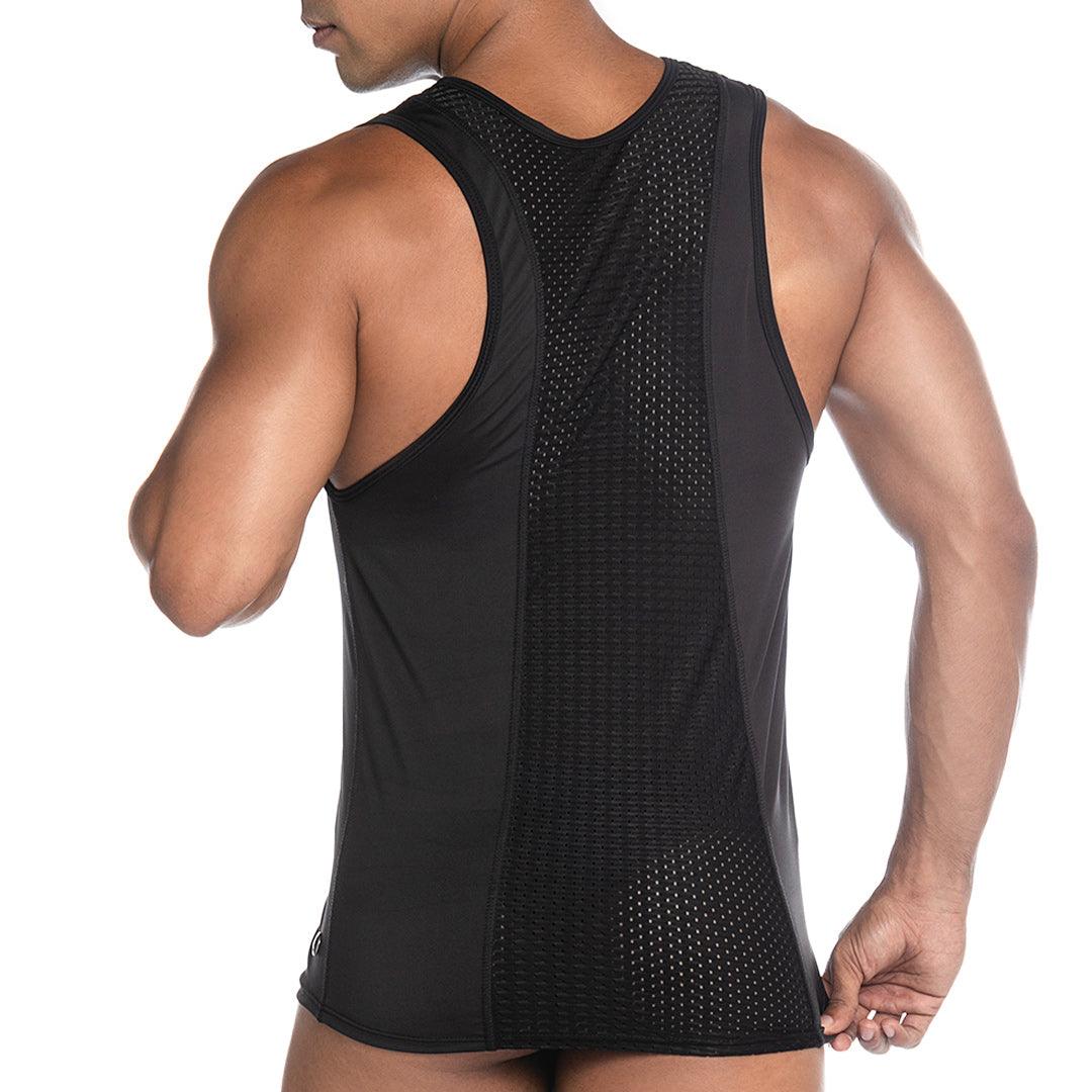 STRECH BLACK TANK - Gigo Underwear & MensWear