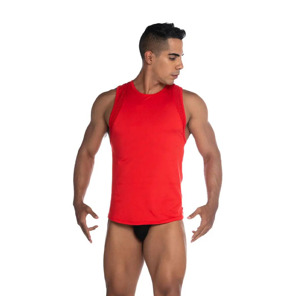 STRECH RED TANK - Gigo Underwear & MensWear