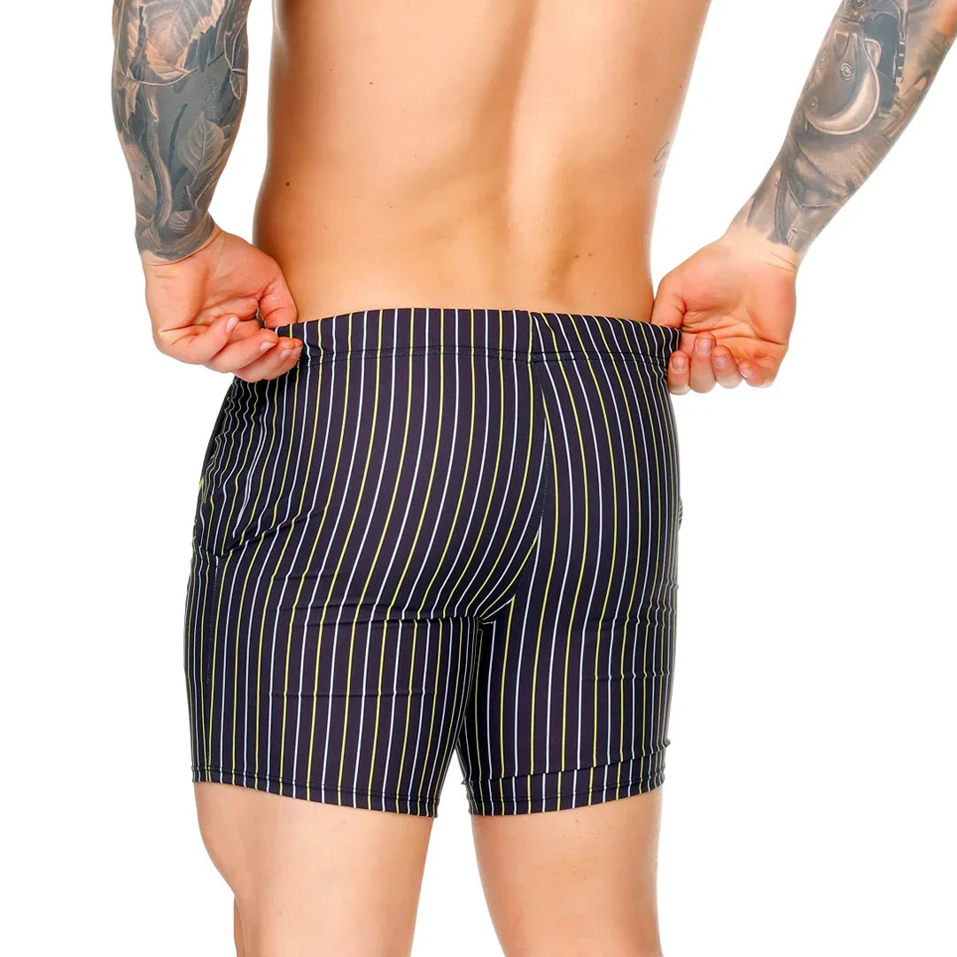 Sultan Black Beachwear back view by Gigo Underwear