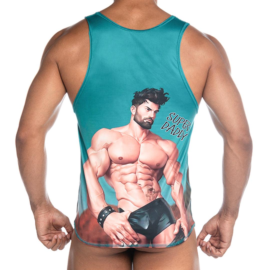 SUPER DADDY BLUE TANK - Gigo Underwear & MensWear