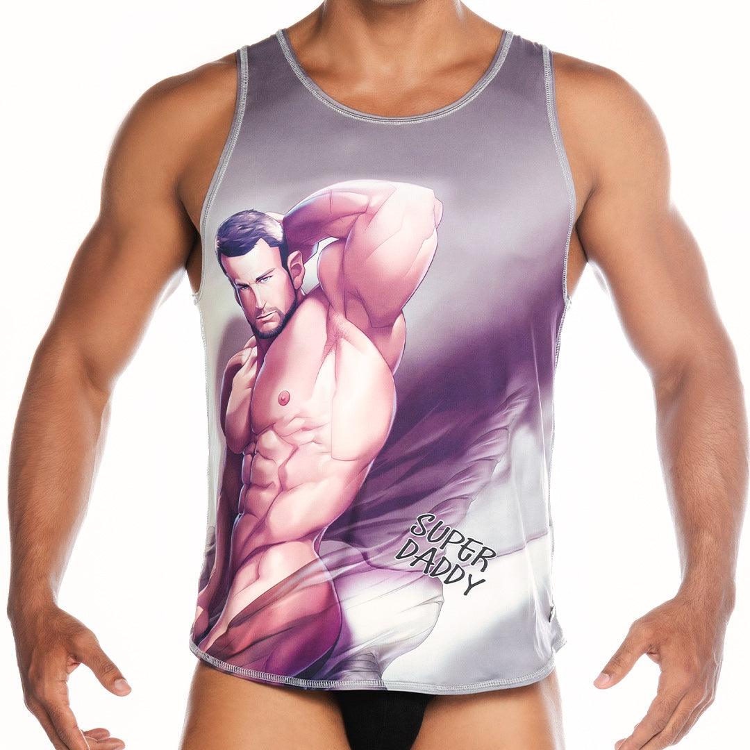 SUPER DADDY BROWN TANK - Gigo Underwear & MensWear
