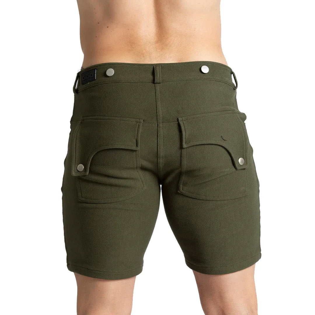 Suspenders Green Short back view by Gigo Underwear