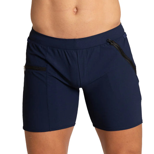 Tennis Blue Short front view by Gigo Underwear
