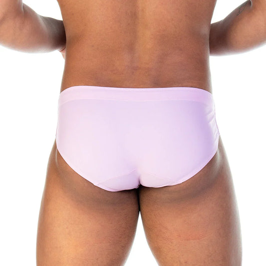 Traditional Pink Swim Brief front view by Gigo Underwear