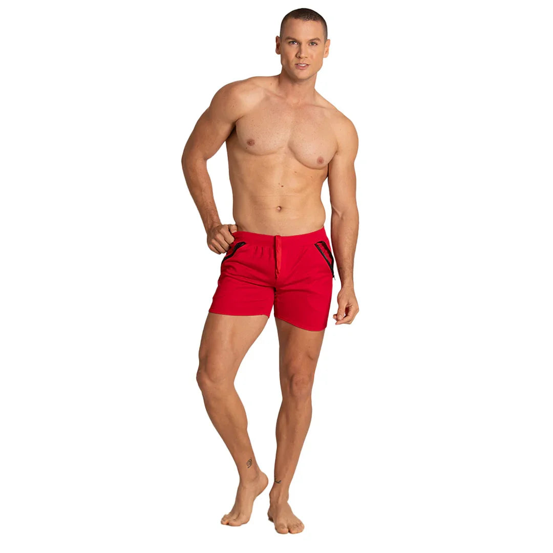 Training Red Short on model by Gigo Underwear