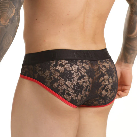 Vibrant Black Brief front view by Gigo Underwear