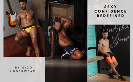Male model in black Gigo Underwear BRIEF, highlighting sensuality, confidence, and modern men’s style.”