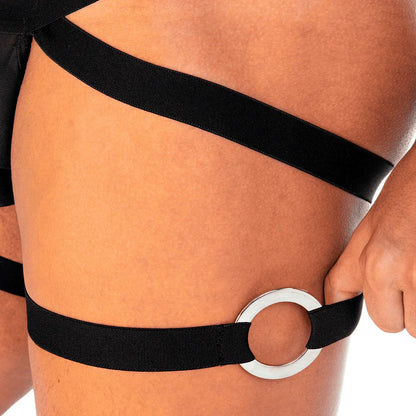 2 Fetiche Black Harness back view by Gigo Underwear