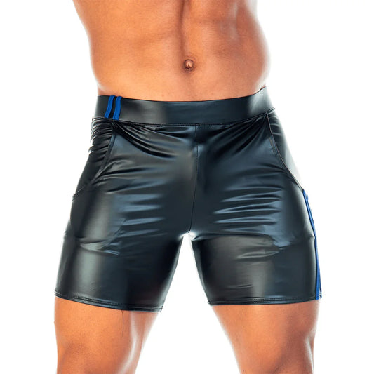 2 Fetiche Blue Short front view by Gigo Underwear