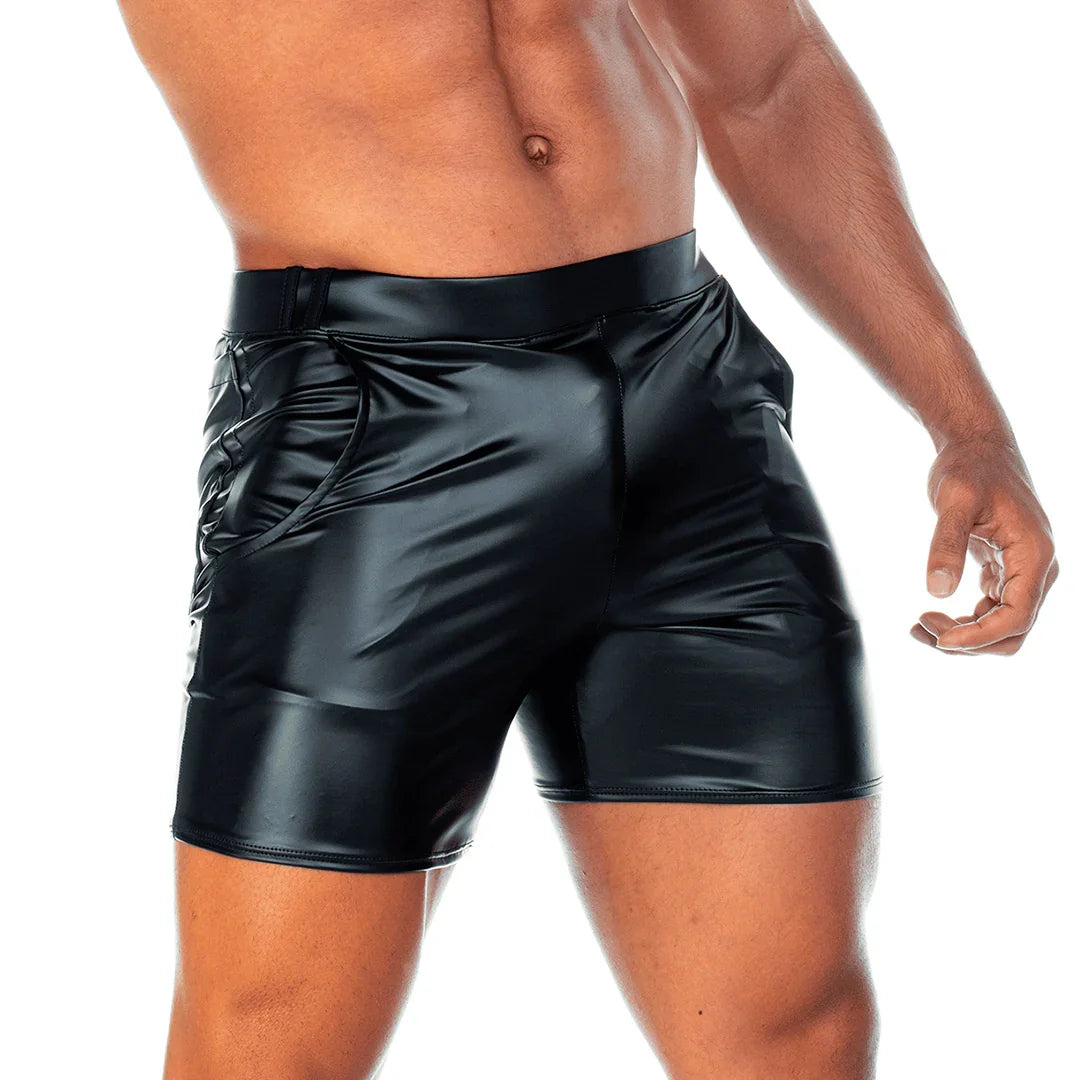 2 Fetiche Black Short front view by Gigo Underwear
