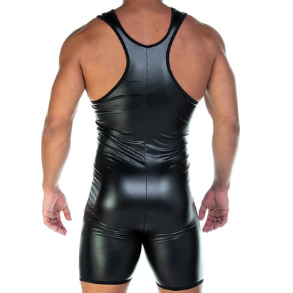 2 Fetiche Black Singlet back view by Gigo Underwear