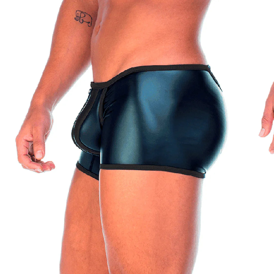 2 Fetiche Black Zipper Trunk front view by Gigo Underwear