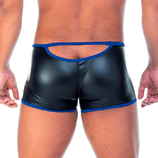 2 Fetiche Blue Zipper Trunk front view by Gigo Underwear