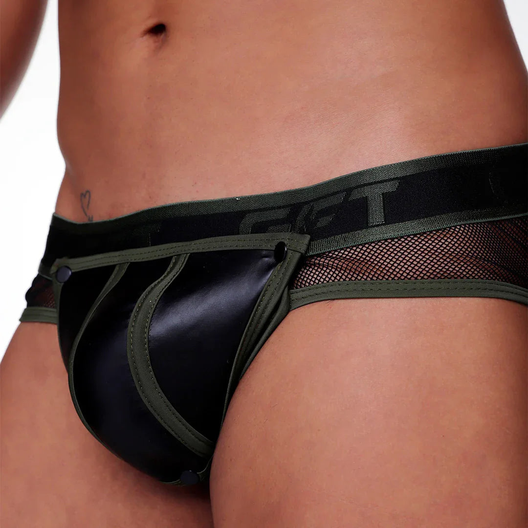 Fetish Green Brief on model by Gigo Underwear