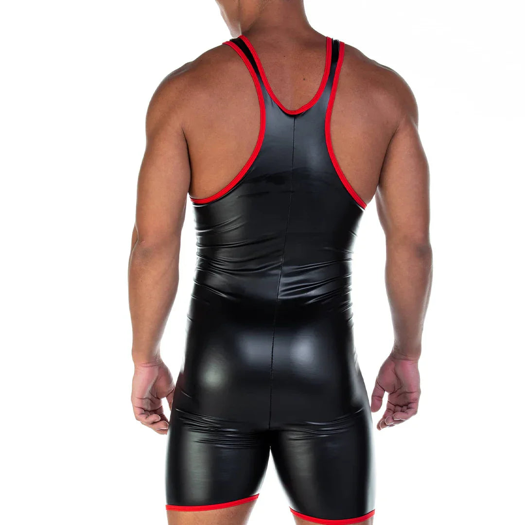 2 Fetiche Red Singlet back view by Gigo Underwear