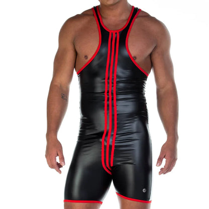 2 Fetiche Red Singlet front view by Gigo Underwear