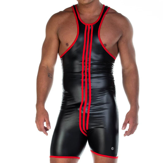 2 Fetiche Red Singlet front view by Gigo Underwear