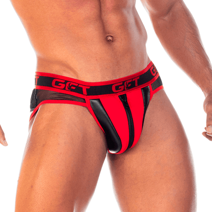 2 FETICHE RED ZIPPER BRIEF - Gigo Underwear & MensWear