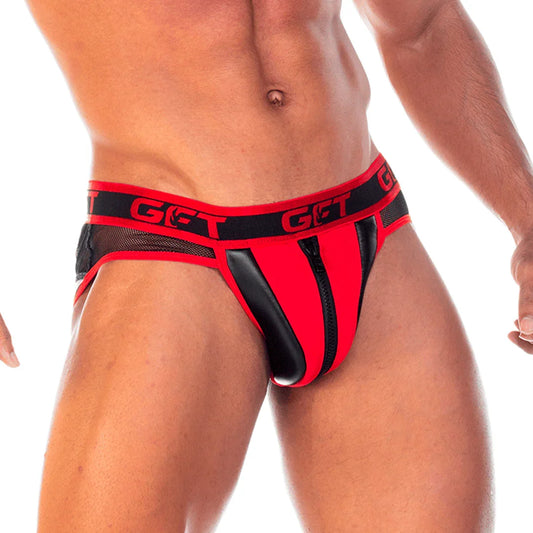 2 Fetiche Red Zipper Brief by Gigo Underwear