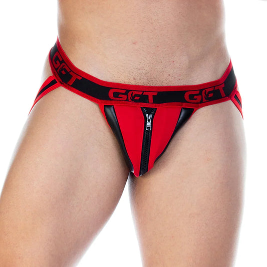 2 Fetiche Red Zipper Jockstrap by Gigo Underwear