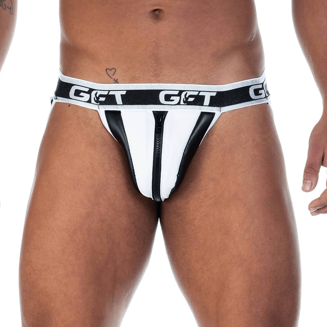 2 FETICHE WHITE ZIPPER JOCKSTRAP - Gigo Underwear & MensWear