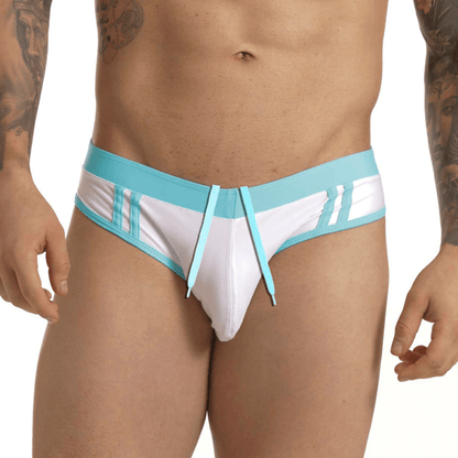ACTIVE WHITE BLUE SWIM BRIEF - Gigo Underwear & MensWear