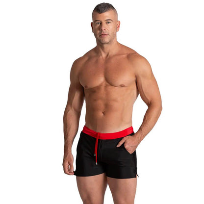 ALFA BLACK RED BEACHWEAR - Gigo Underwear & MensWear