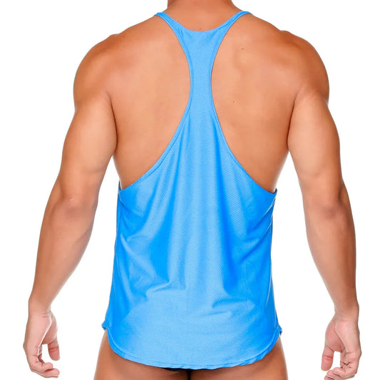 Arab Blue Tank front view by Gigo Underwear