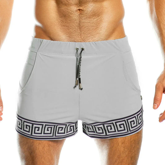 Arabesque Gray Beachwear front view by Gigo Underwear