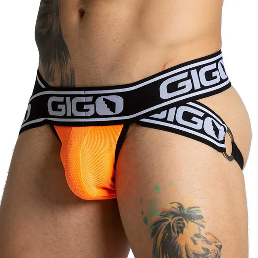 Audacy Orange Jock front view by Gigo Underwear