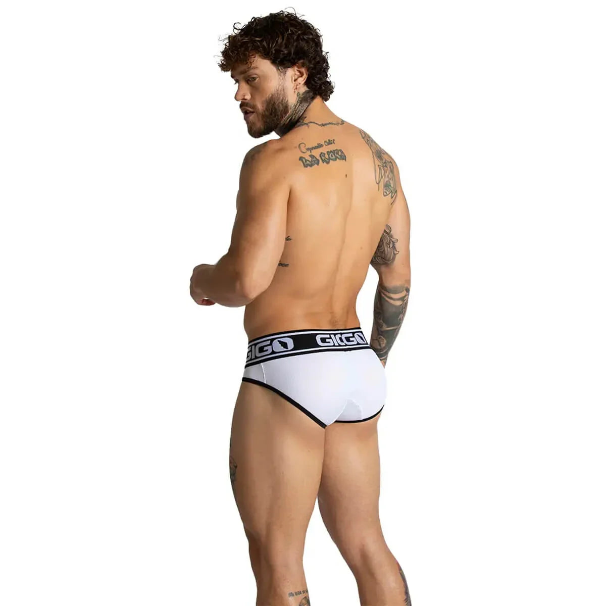 Audacy White Brief on model by Gigo Underwear
