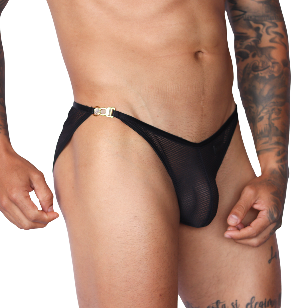 Anwar Black Brief front view by Gigo Underwear