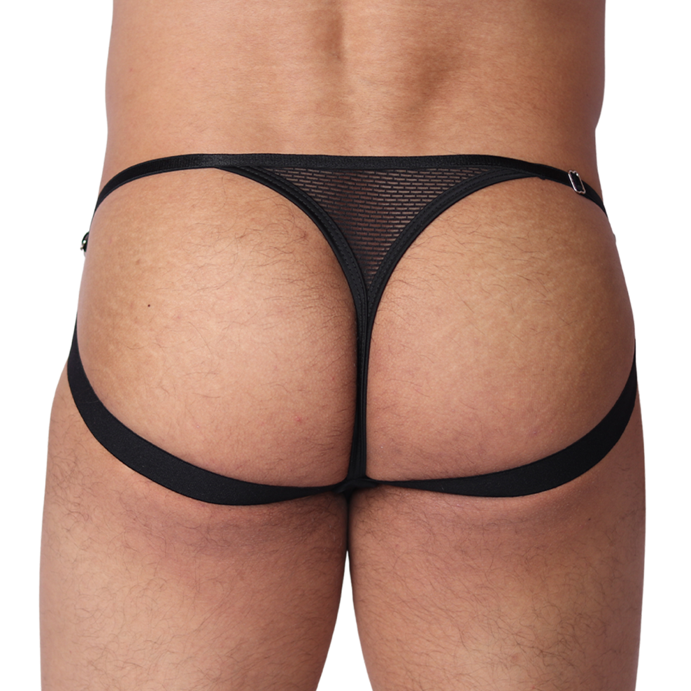 Anwar Black Jock Thong back view by Gigo Underwear