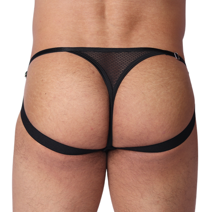 Anwar Black Jock Thong back view by Gigo Underwear
