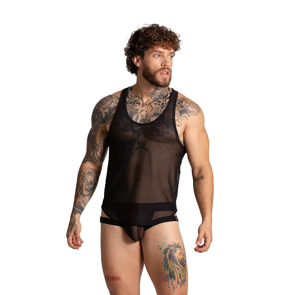 Bahia Black Tank back view by Gigo Underwear