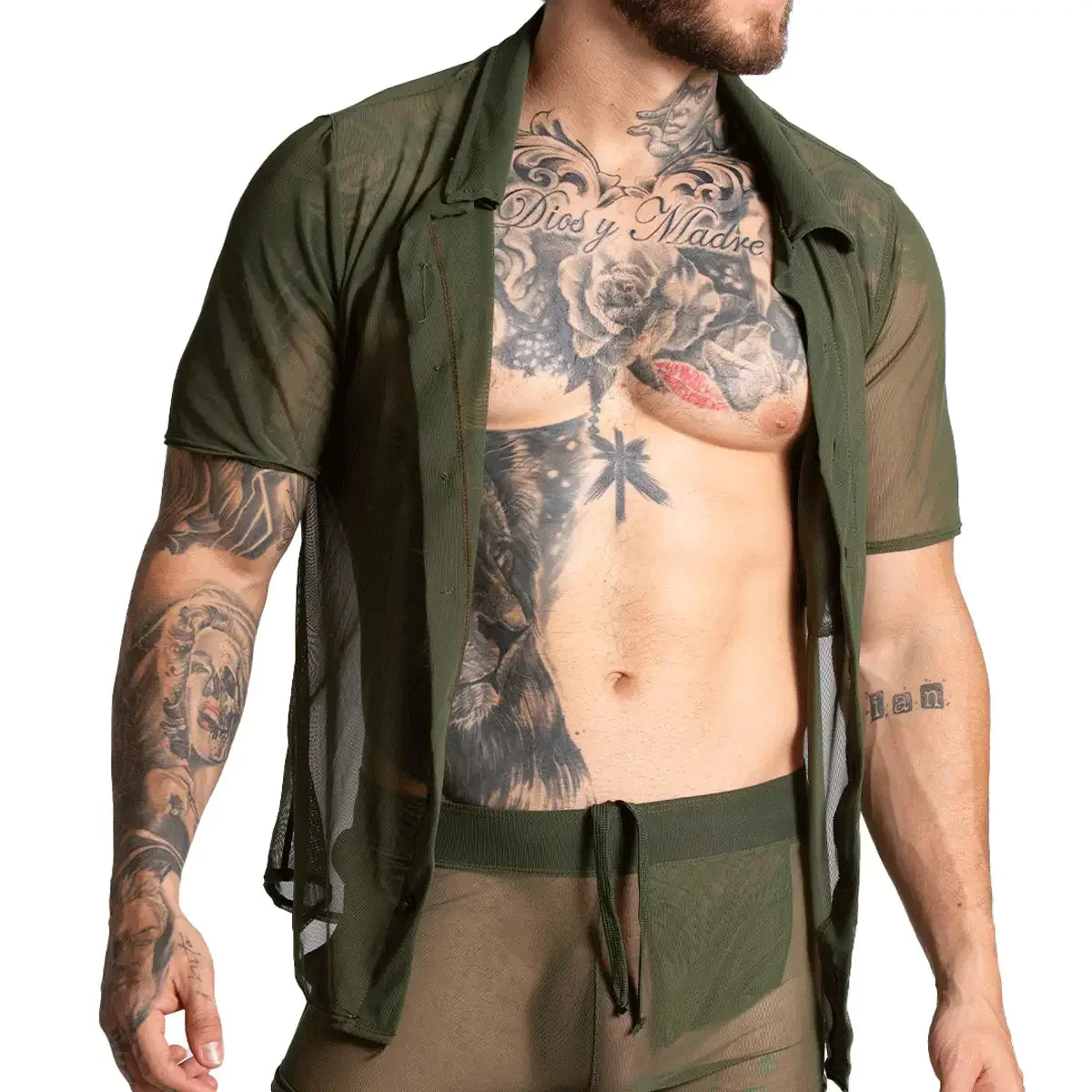 Bahia Green Shirt back view by Gigo Underwear