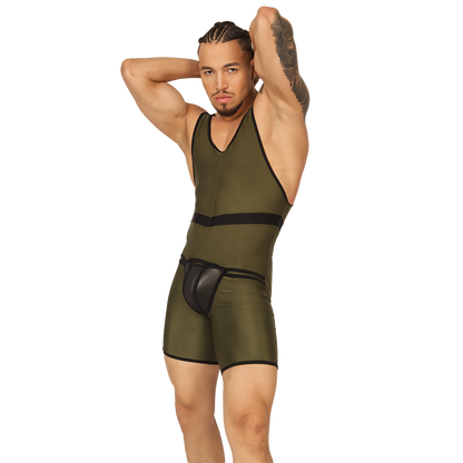 BOXING GREEN BODY - Men's Fetish Bodywear with Sexy Details