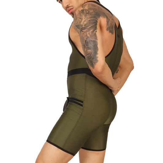 Boxing Green Body front view by Gigo Underwear