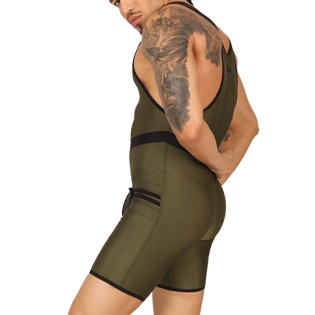 BOXING GREEN BODY - Men's Fetish Bodywear with Sexy Details