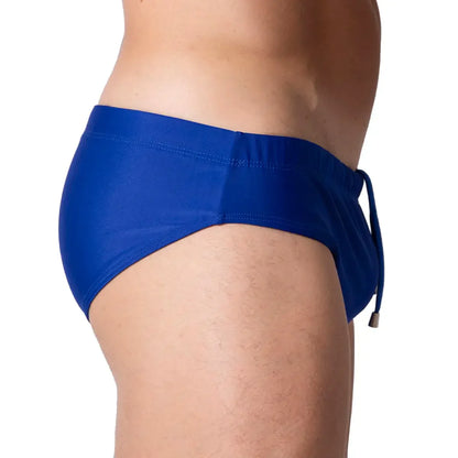 Brazilian Blue Swim Brief back view by Gigo Underwear