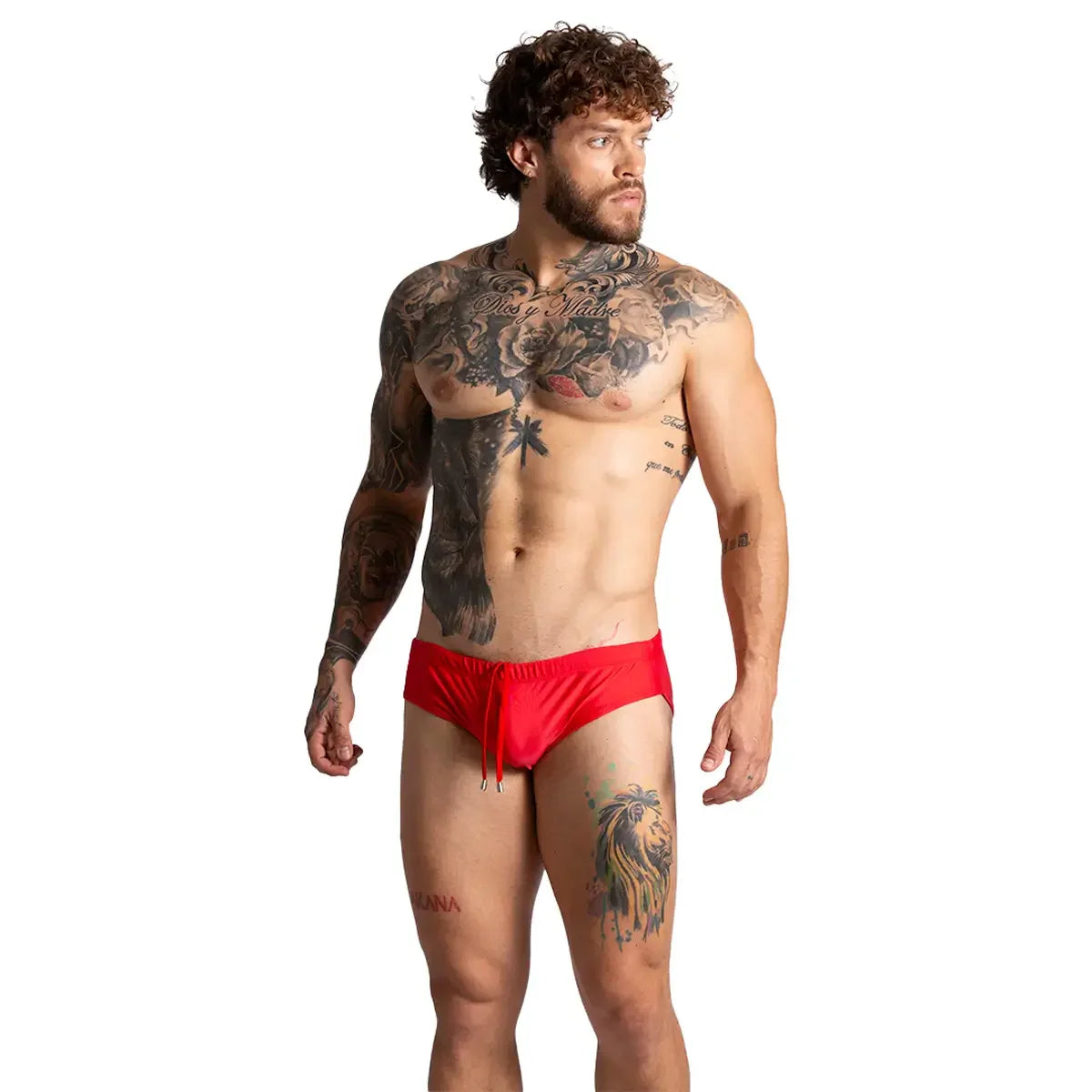 Brazilian Red Swim Brief back view by Gigo Underwear
