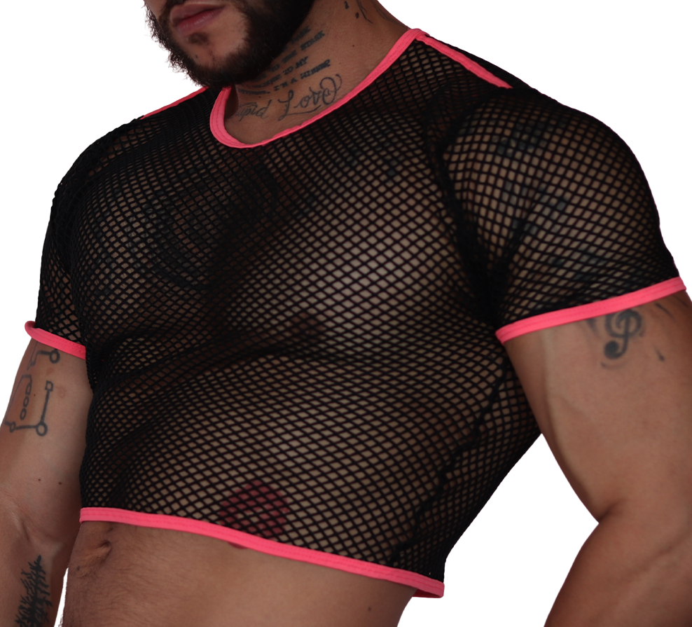 Boox Fuchsia Crop Top front view by Gigo Underwear