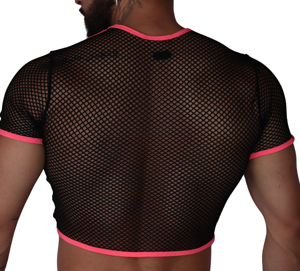 Boox Fuchsia Crop Top back view by Gigo Underwear
