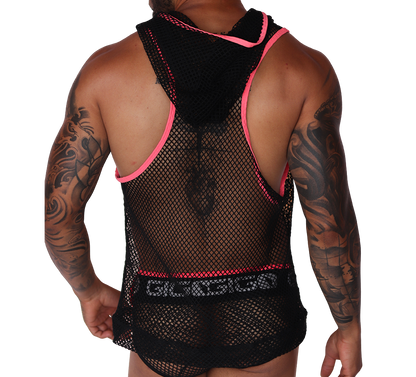 Boox Fuchsia Hoody T Shirt back view by Gigo Underwear