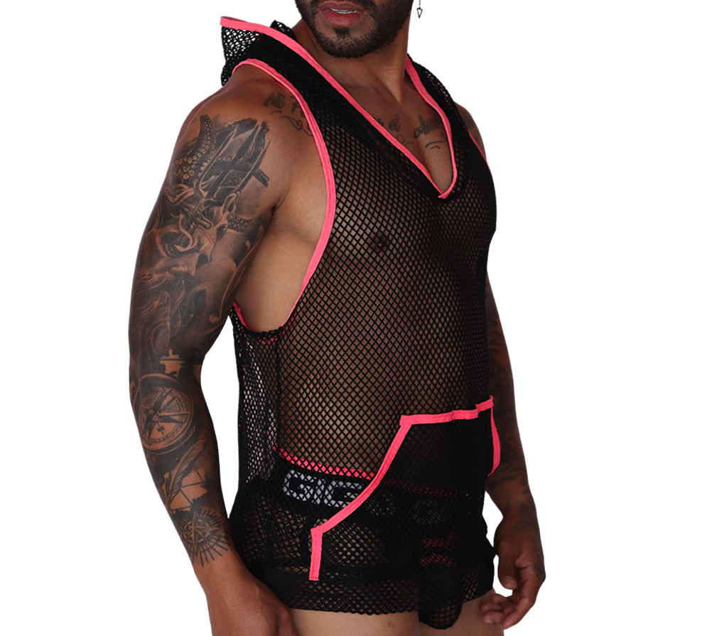 Boox Fuchsia Hoody T Shirt front view by Gigo Underwear