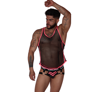 Boox Fuchsia Tank on model by Gigo Underwear