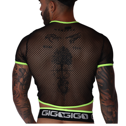 Boox Yellow Crop Top back view by Gigo Underwear