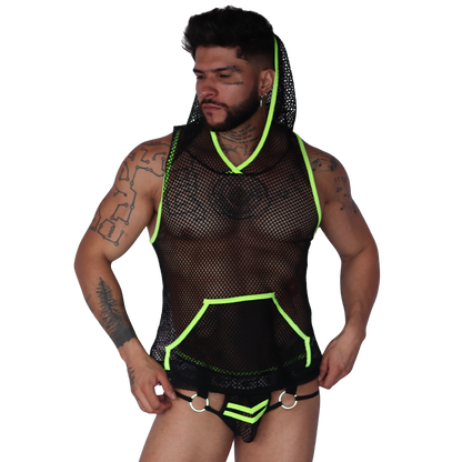 Boox Yellow Hoody T Shirt on model by Gigo Underwear